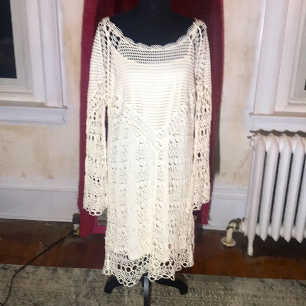 Crocheted dress fully lined.